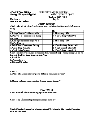 Tổng hợp đề kiểm tra lớp 5 - Năm học 2009-2010 - Trường Tiểu học Chiềng Sinh